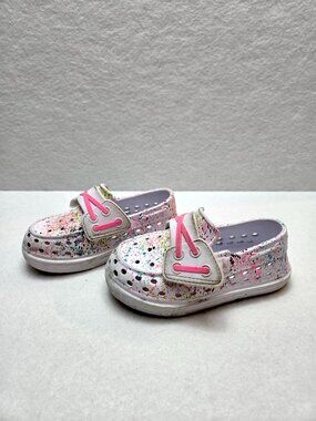 Sperry Kids Bahama Float Boat Jr Print Loafer shoes white multi size 6